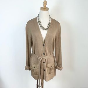Ralph Lauren Belted Button Down Cardigan - Size XL